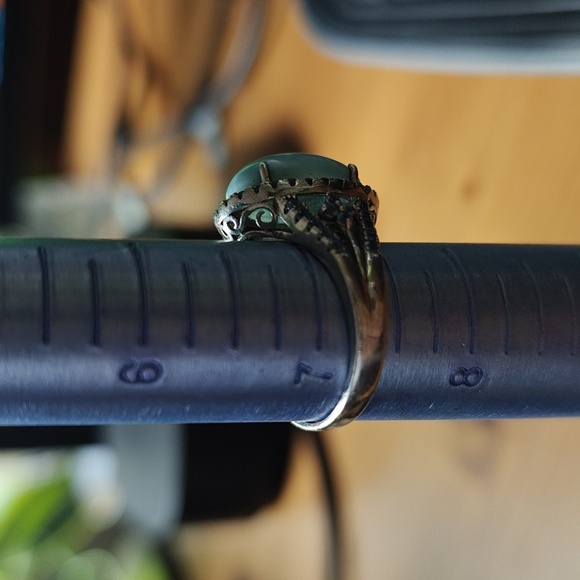 Blue Larimar and Topaz Gemstone 925 Silver Ring - Picture 8 of 9